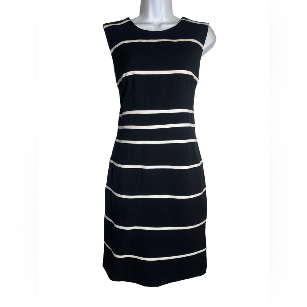 Calvin Klein dress size 12 black and white sheath dress w/ long back zipper 🖤🤍